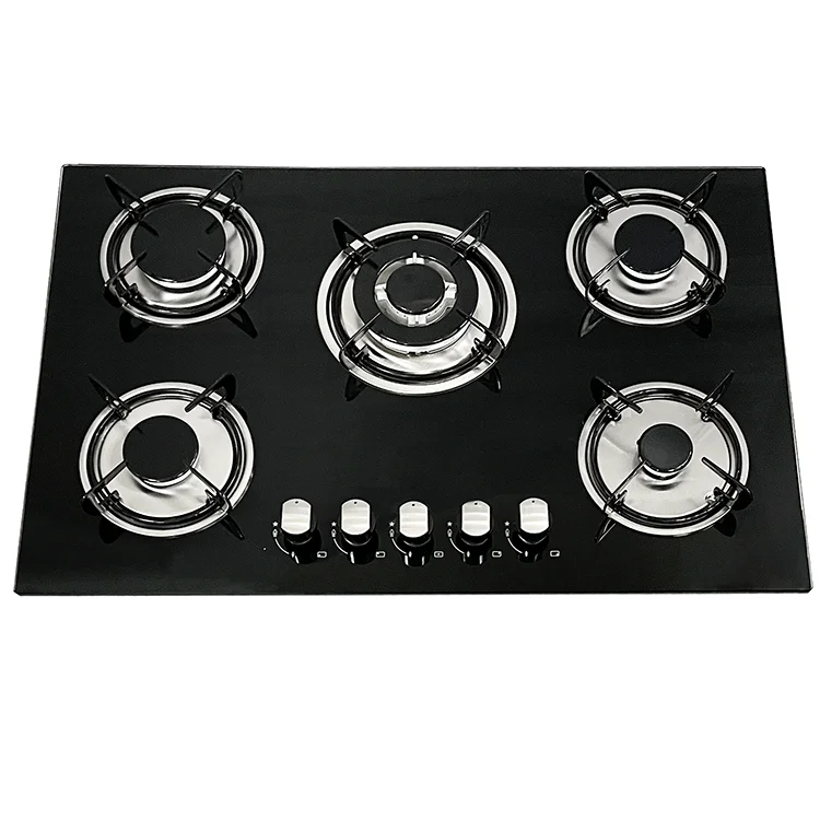 forcocina empotrable industry high quality wholesale low price stove 5 burner tempered glass gas hob