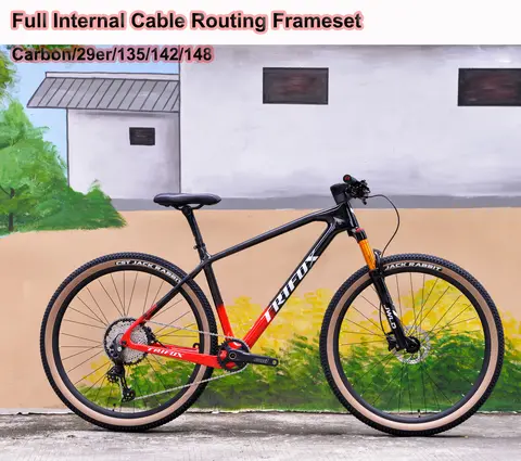 TRIFOX MTB 탄소 산악 자전거 프레임, 쓰루 액슬 148/142/135 V 릴리스 29er BB68, 풀 인터널 라우팅 자전거 탄소 프레임 세트