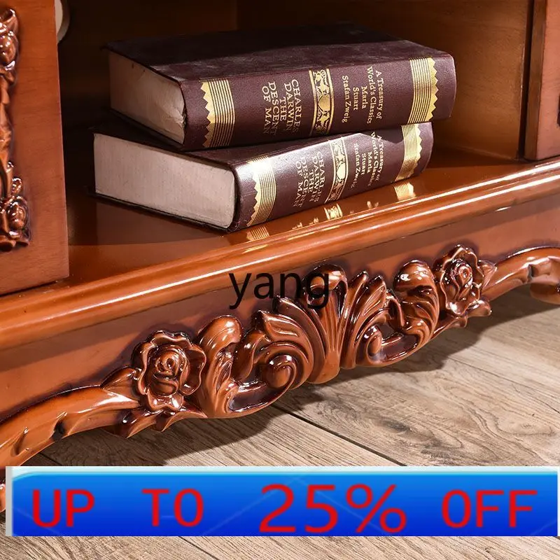 

LMM TV cabinet coffee table combination set marble solid wood floor cabinet small apartment living room furniture