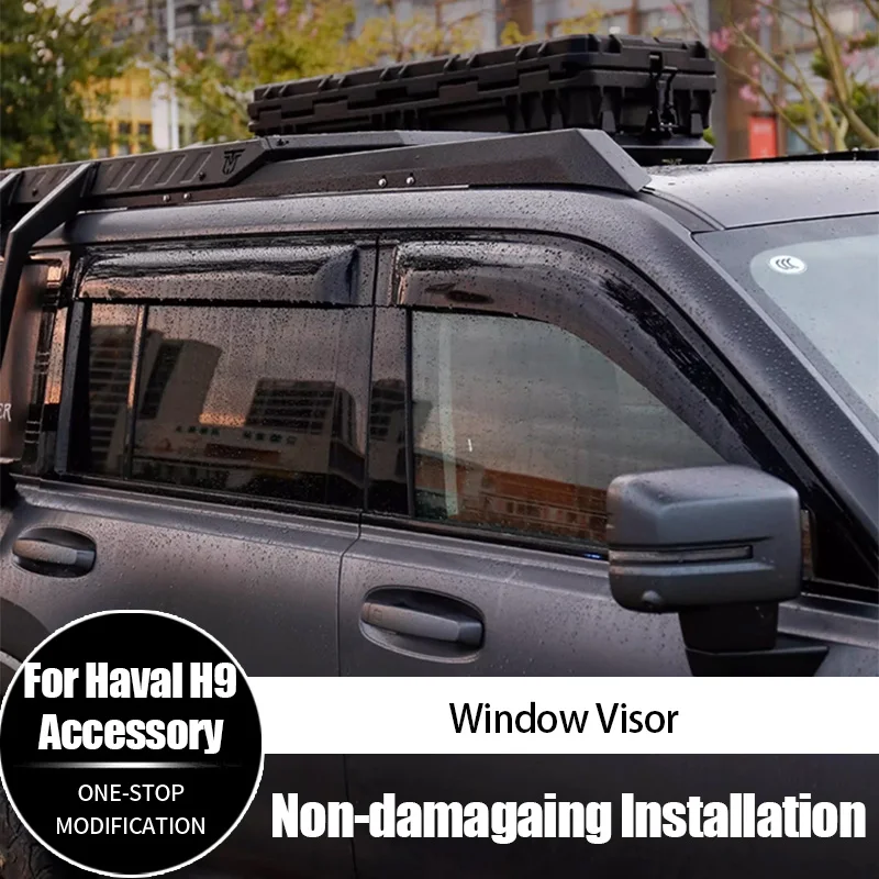 

For Haval h9 6pcs Window Visors Rain Guards Tape-On Window Deflectors New Design Accessories