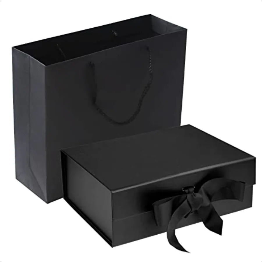 Confezione regalo nera di medie dimensioni 9,4x7x3 pollici