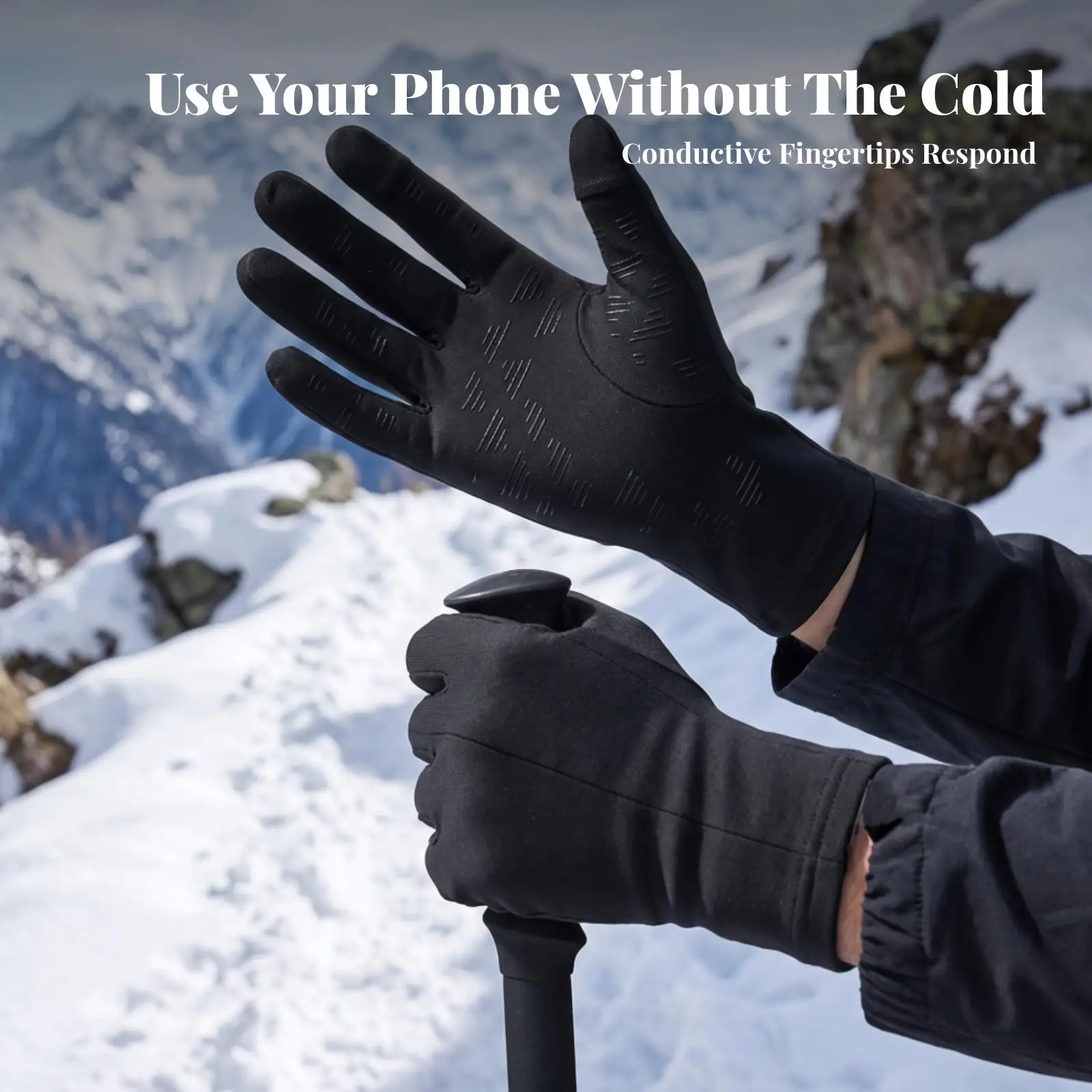Full-Finger Gloves Touch Screen Touchscreen Gloves Stretch for Hiking, Commuters