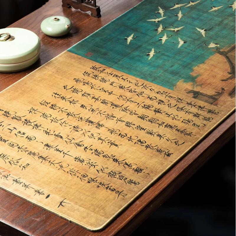 Chinese Style Calligraphy Writing Painting Mat Ancient Style Washable Pad Thickened Lock Edge Calligraphy Mat Stationery Supply