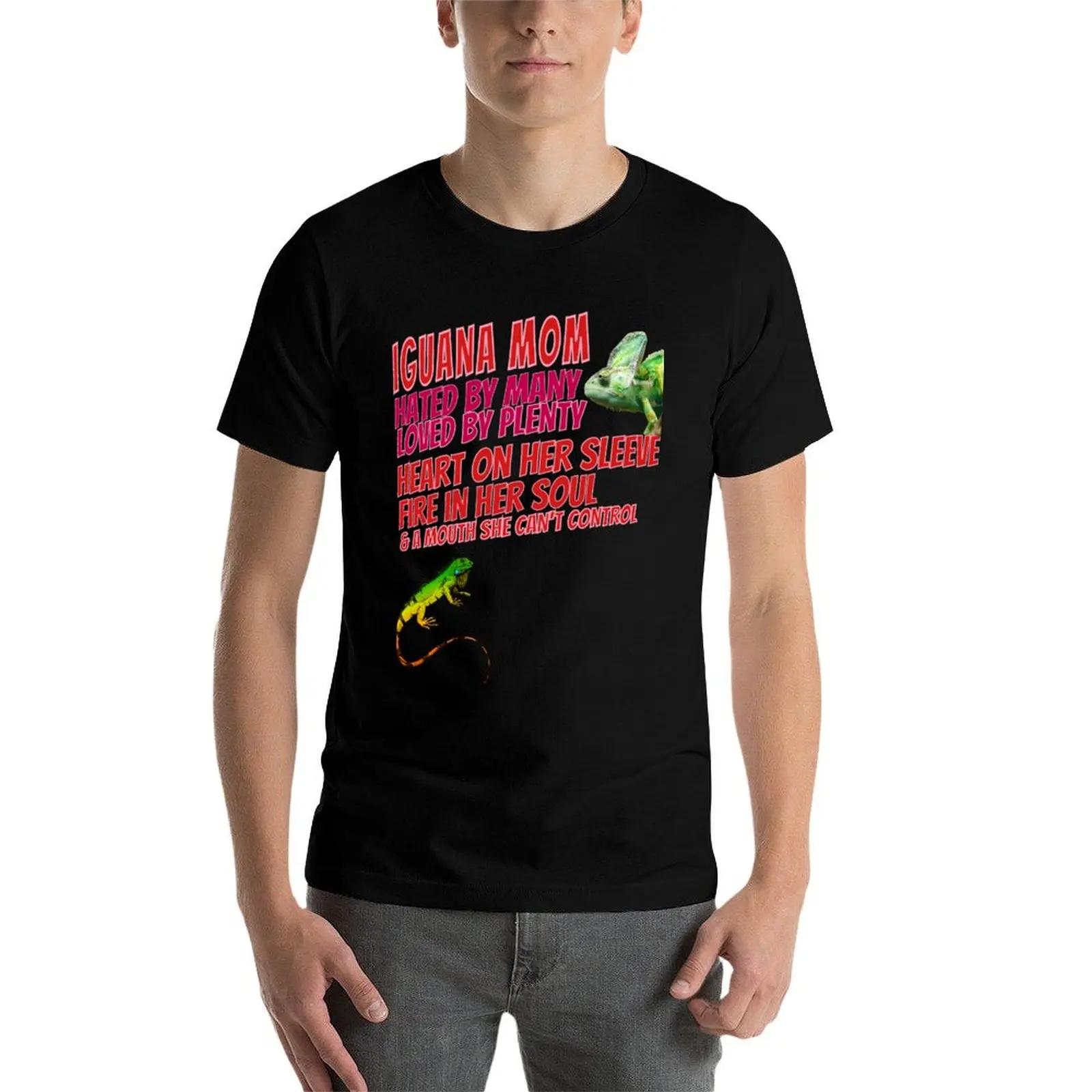 

Iguana Mom Hated by Many Loved by Plenty Mother Lizard Reptile Pet Lover T-Shirt t shirt man cotton T-Shirt