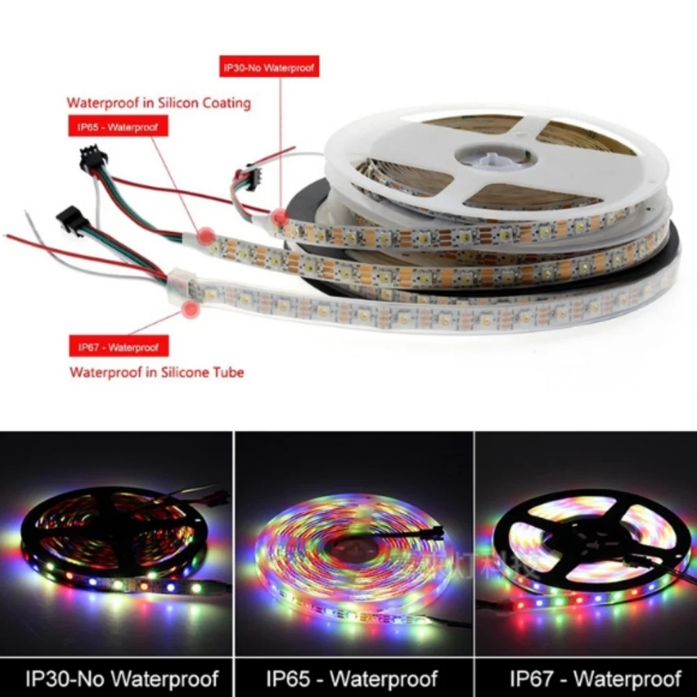 DC5V SK6812 LED Strip Light 4in1 Individual Addressable Pixel 30/60/144Led/M RGBW/ WW /NW IP30/65/67 1/5M LED Flexible Lamp Tape