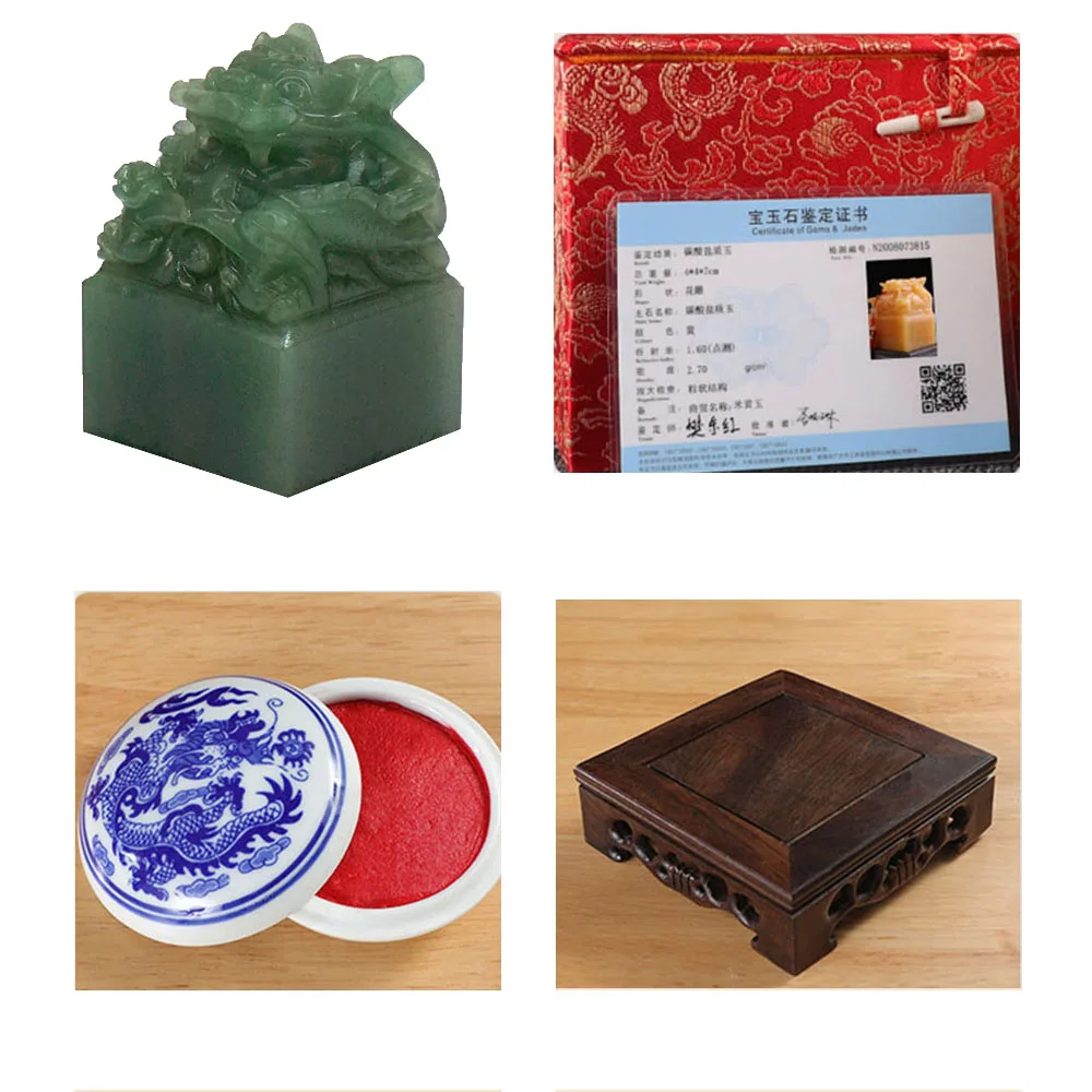 

Customized Dragon Stamp 5cm Square Green Stone Name Stamps Jade Seals Chinese English Korean Kanji Hanko Stamp Teacher Gifts