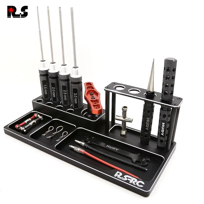 

Подставка для инструментов модели автомобиля RS Red Spider — универсальный ремонтный держатель для гусеничных/внедорожных/дрифтовых радиоуправляемых транспортных средств (основание инструмента R10)