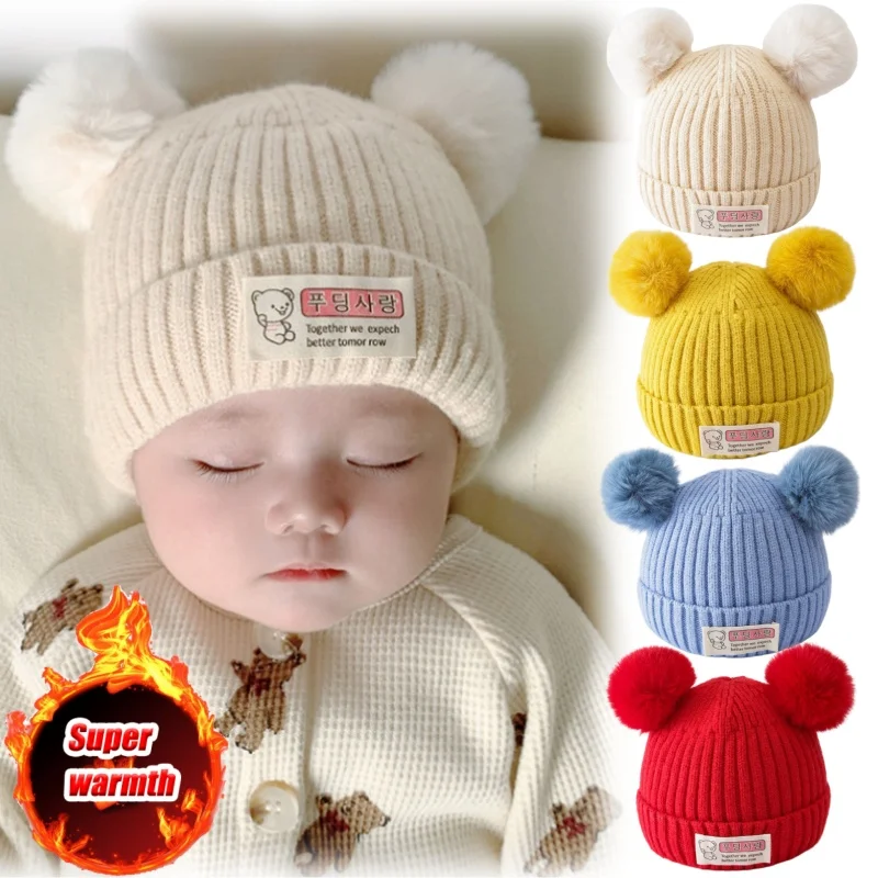 

Adorable Baby Knit Hat Cozy Winter Newborn Cap Warm Infant Beanie Soft Yarn Hood for Boys Girls Autumn Winter Season