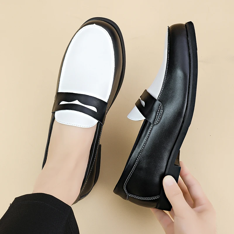 أربعة مواسم رجال الأعمال المتسكعون الرجال أحذية غير رسمية متعددة الاستخدامات مريحة عصرية أحذية من الجلد الصغيرة الأحذية الاجتماعية الرجال