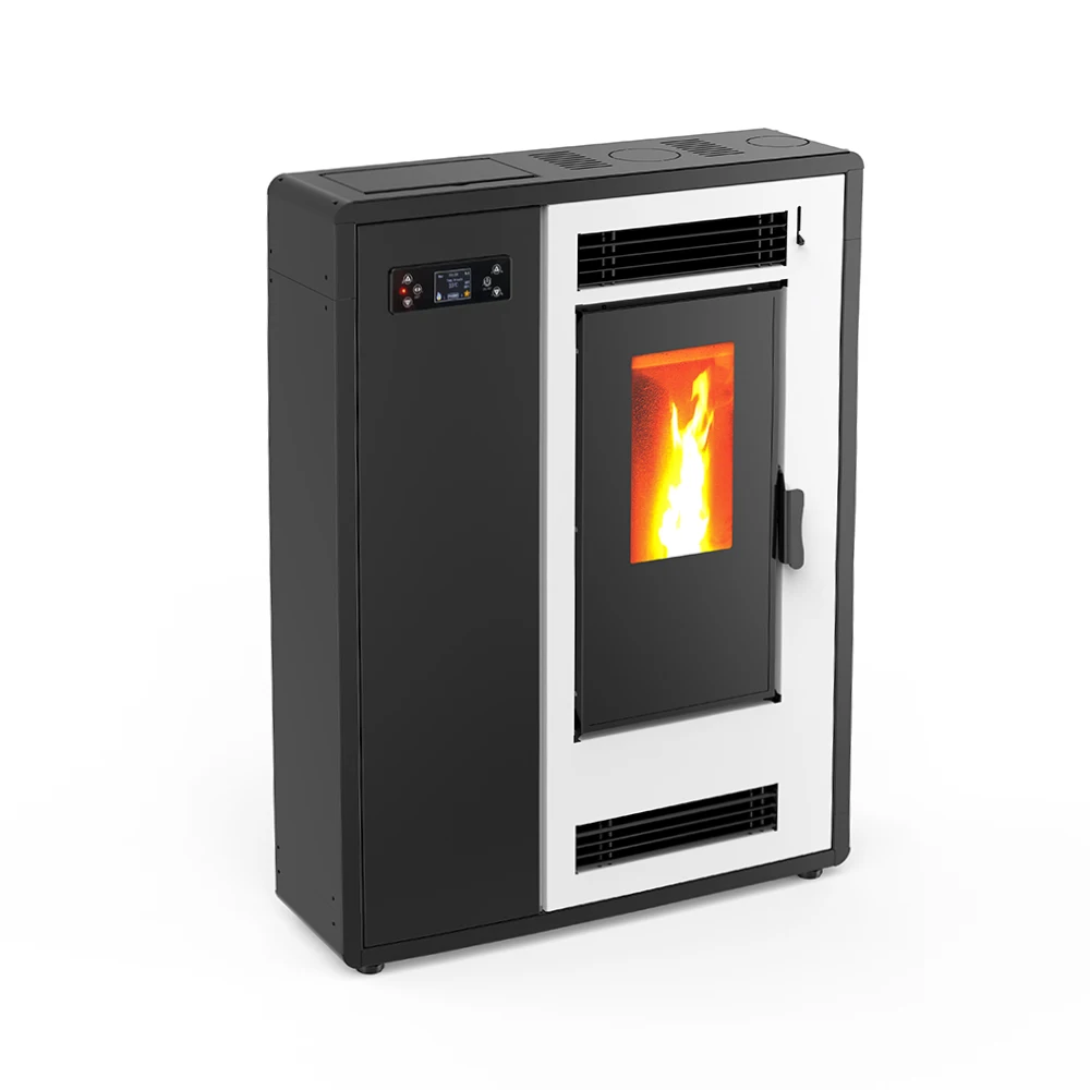 7.7KW Modern Ultra-Thin 0.223m High Efficiency Wifi Smokeless Eco-friendly Steel  Pellet Stove for Living Room Office