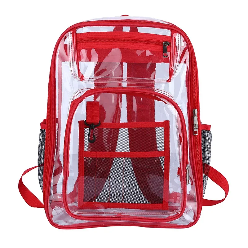 Grande capacidade transparente PVC mochila, simples moda saco, adequado para viagens ao ar livre e estudo, novo, 2022