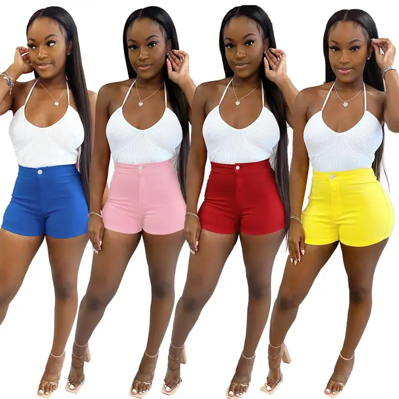 

Faionable Casual Elastic orts Women's High Waist Straight Leg Jeans Summer Collection PT8220 for Cross-Border Ss