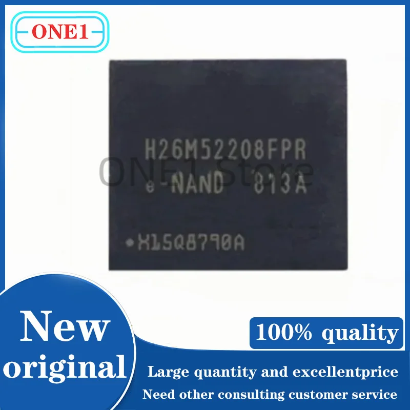 Chip de armazenamento original IC, H26M52208FPR, H26M52208, BGA153, 16G, EMMC5.1, novo, 1pc por lote