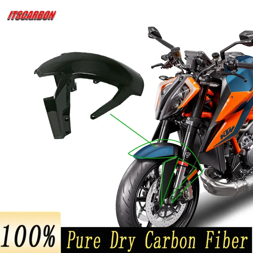 

For KTM Superduke 1290 R 2020 2021 2022+ 3K Carbon Fiber Motorcycle Accessoires Front Fender Splash Mudguard Mud guard