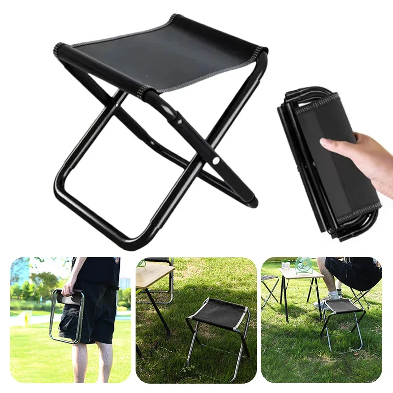 Outdoor Portable Folding Chairs, Fishing Stools, Lightweight, Travel, Camping, Train and Subway, Queuing Benches