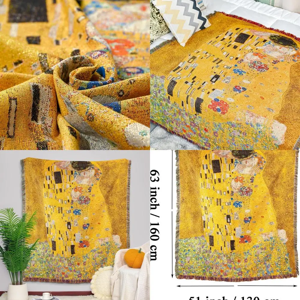 

Autumn Boho-Style Yellow Throw Blanket for Women - Perfect Valentine's Day Gift, Sofa Decor & Office Couch Tapestry