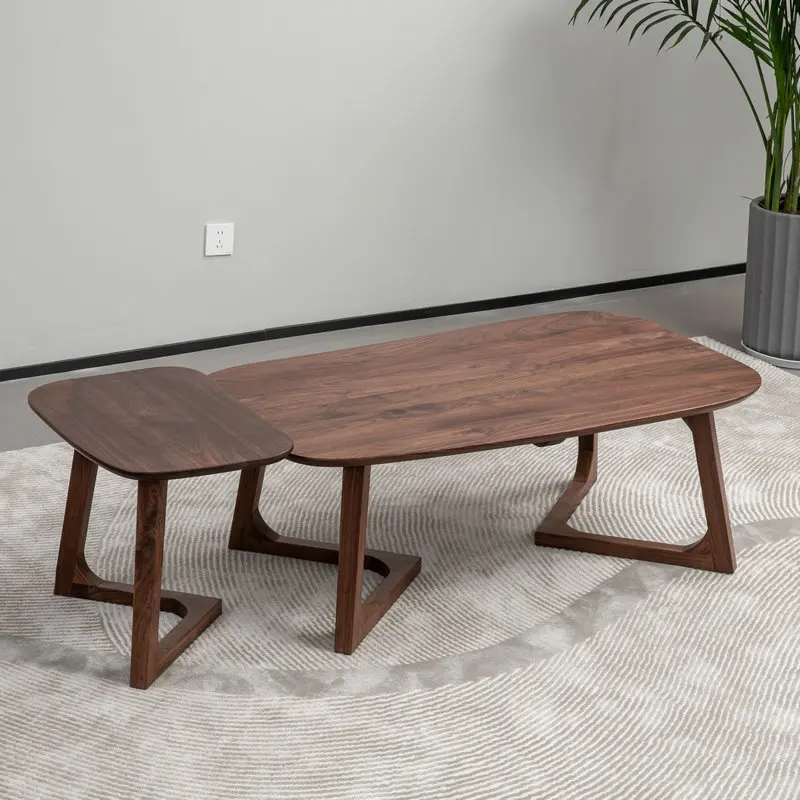 Factory Direct 2026 Top RatedBlack walnut coffee table size combination side table special-shaped simple coffee table