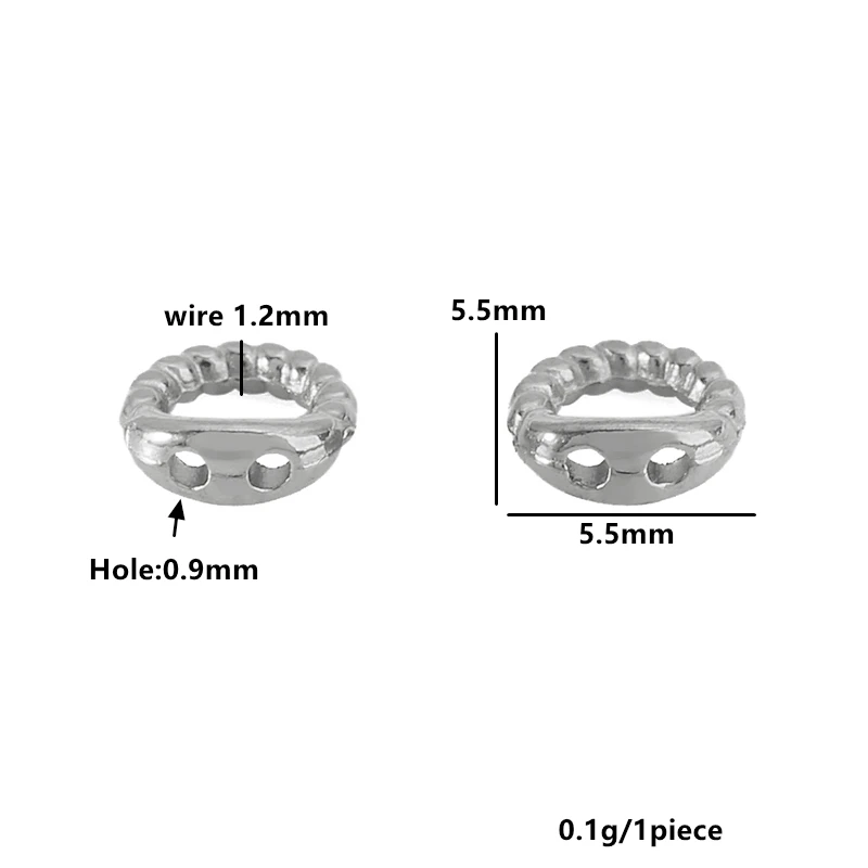 30pcs 5.5mm Stainless Steel Gold Double Hole Wire Hidden Clasps Bracelet Twisted End Connector Hook Supplies for Jewelry Finding - view 5