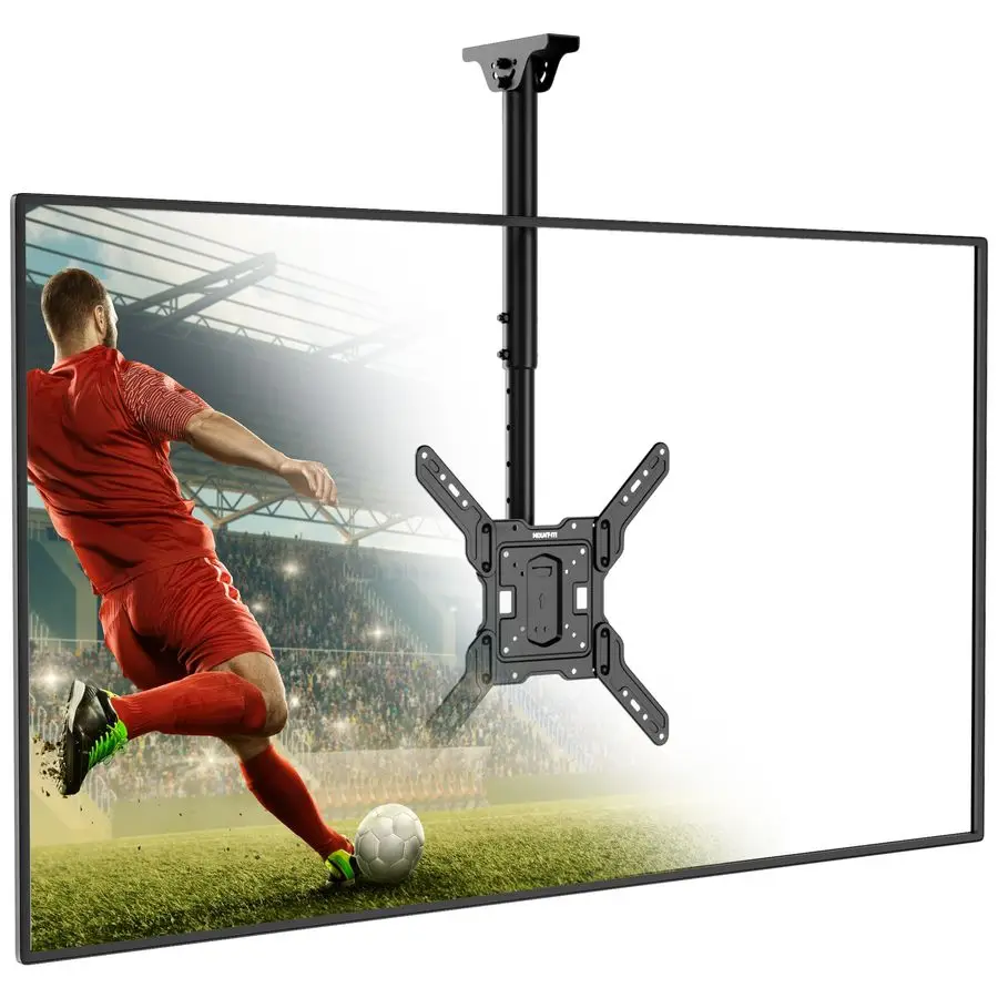 

Потолочное крепление для телевизоров с диагональю 32-65 дюймов, полностью регулируемый кронштейн с поворотом на 360°, наклоном и регулировкой высоты, совместим с VESA 10