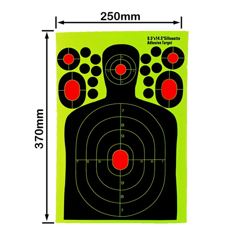 Cibles de tir réactives pour odor, 20 pièces de 9x14 pouces, pour voir facilement votre coup