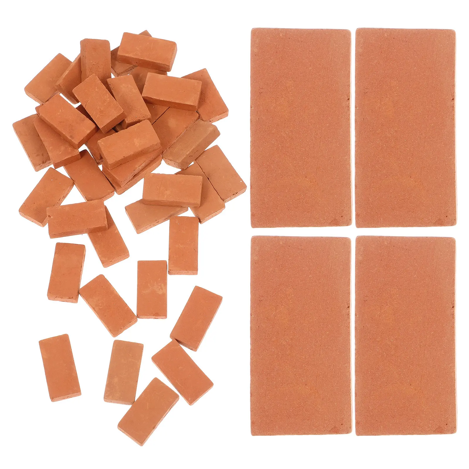 40Pcs Tiny Bricks for Turtle Tank Decoration Mini Wall Bricks Lifelike Brick Ornament Creative Mini Landscape DIY Build Kit