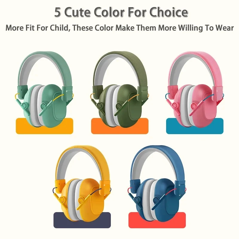 Color Adjustable Kids Noise Cancelling Headphones Anti-Noise Head Earmuffs Hearing Protection Baby Study Sleep Noise Reduction