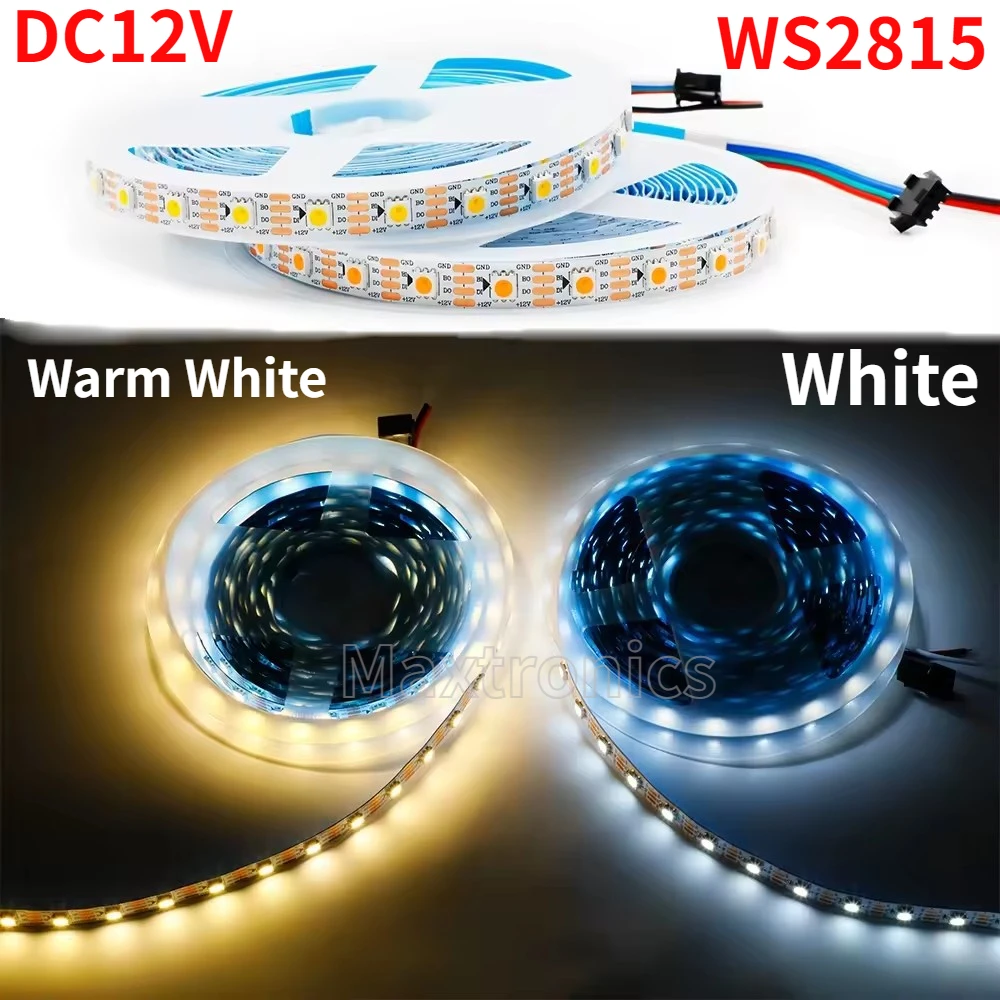 1-5M DC12V WS2815 Single Color Smart Led Strip Light Programmable Individually Addressable Warm White/White Pixel For Home Decor