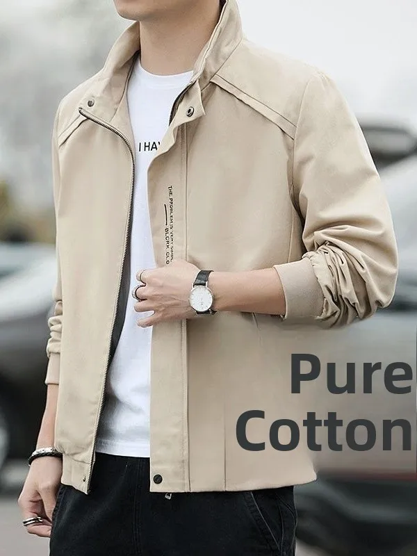 

Brand Special S Men's Pure Cotton Jaet Trendy Workwear Autumn New Sle Haome Versatile Top Youth Faion Spring Wear