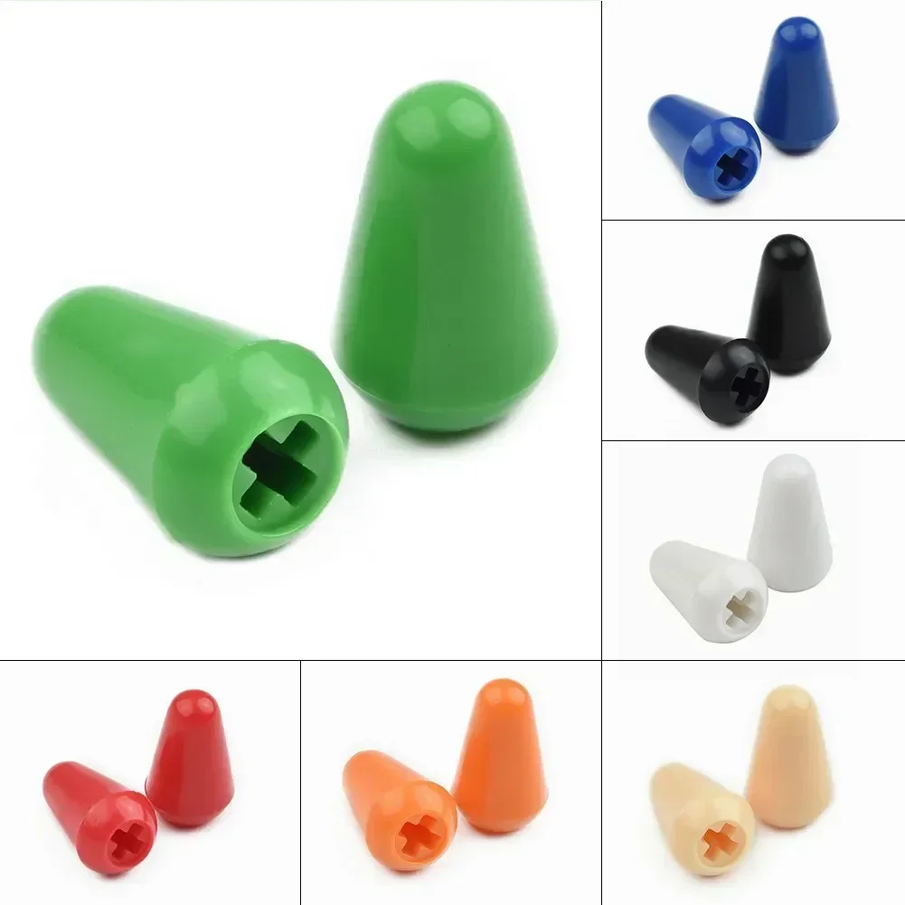 Punta de interruptor de palanca de 2 piezas, 3/5 vías, muchos colores para guitarra eléctrica SQ ST, punta de interruptor de palanca de plástico,
