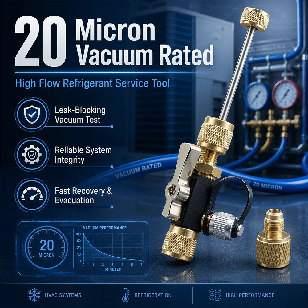 1-teiliges Ventilkern-Entfernungswerkzeug mit Doppelventil und Sichtglas, Vakuumgeeignetes Ventilkern-Demontagewerkzeug für Klimaanlagen – Detail 17