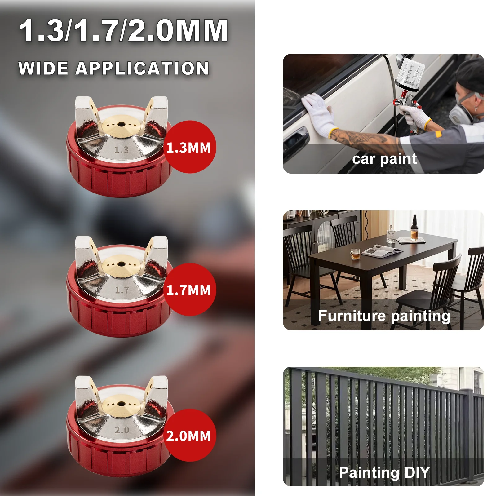 R500 LVLP Air Spray Gun 1.3mm 1.7mm 2.0mm Nozzle Gravity Feed Paint Spray Gun Car Painting Gun R500 Spray Gun Kit Airbrush