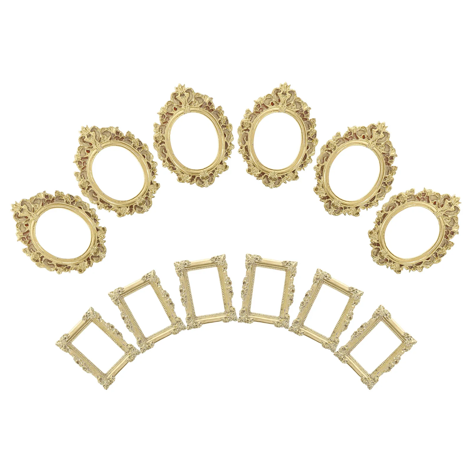 

12Pcs Resin Baroque Frames Vintage Oval Photo Display Jewelry Decorative DIY Art Project Frames Phone Case Decor