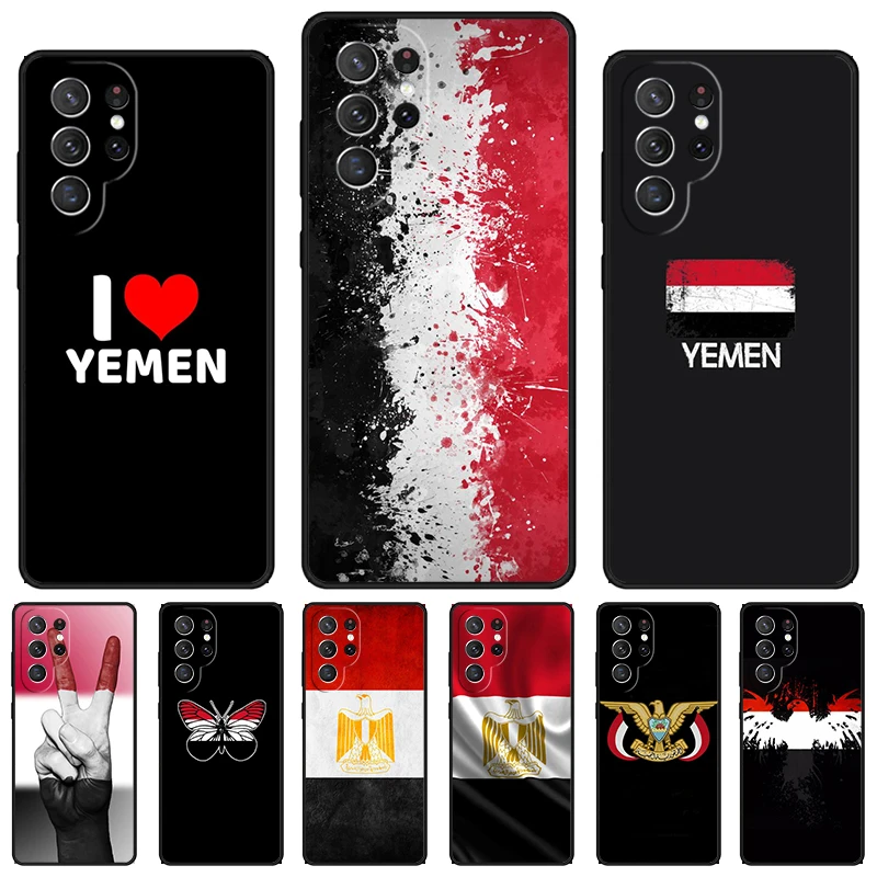 Yemen Flag Coat of Arms phone case For Samsung Galaxy S24 S23 S22 Ultra Note 10 20 Plus S8 S9 S10 S20 S21 FE Cover