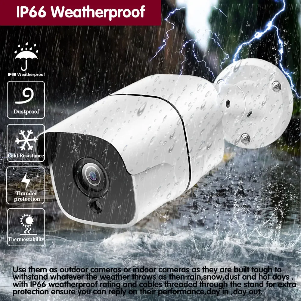 Tuya HD 4K 8CH POE NVR Security Camera System Outdoor Audio 8MP CCTV IP Bullet Camera video Surveillance System 4CH POE NVR Kit