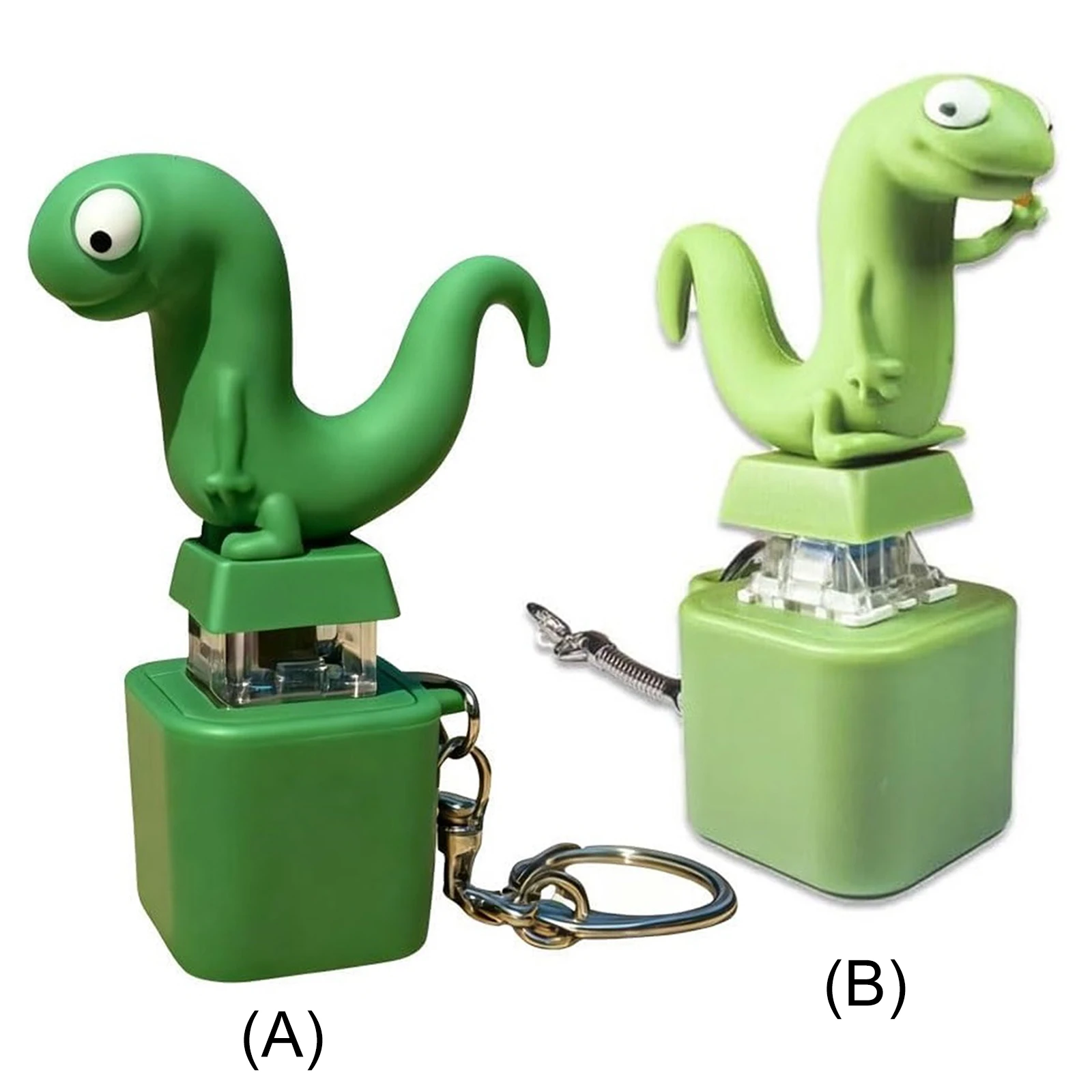 1-5PCS Hagedis Fidget-sleutelhanger met LED-licht en knijpgeluid Grappig stressverlichting Zintuiglijk speelgoed Oplaadbare sleutelhanger voor volwassen kinderen