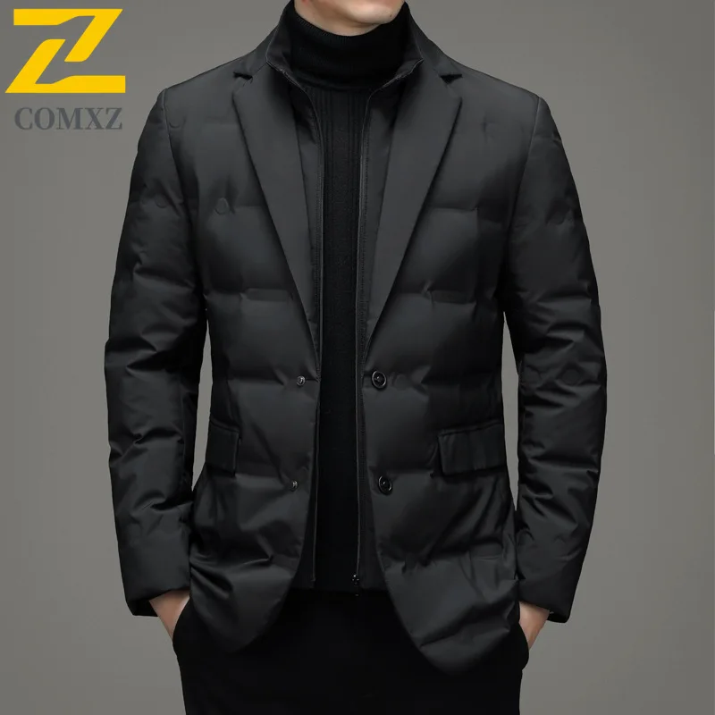 COMXZ Giacca da pane da uomo 2025 Colletto alla coreana Tessuto alla moda a prova di freddo Giacca invernale da avventura sulla neve Cappotto imbottito caldo per il tempo libero all'aperto