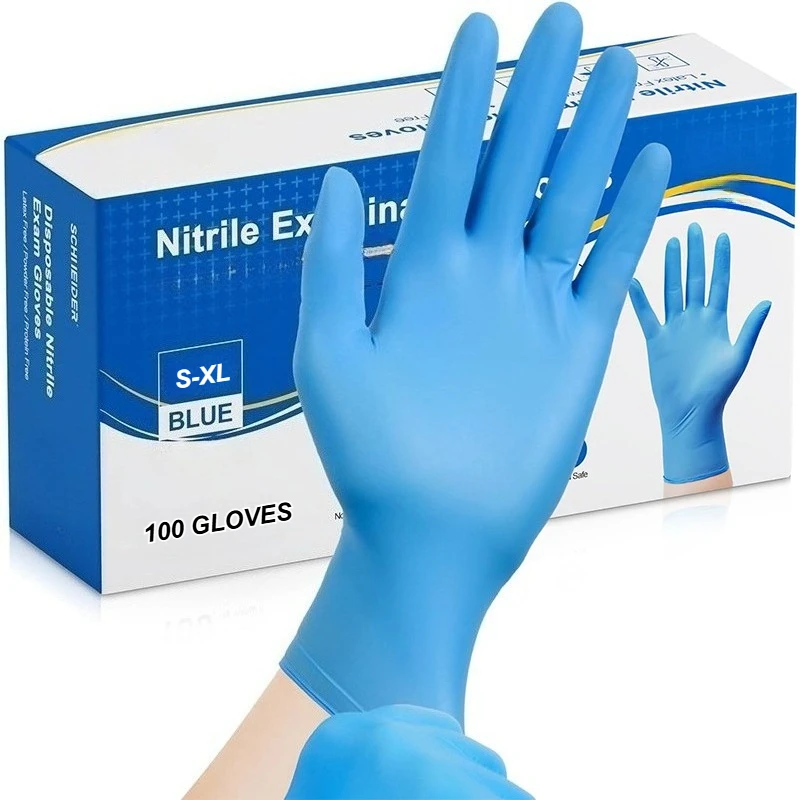 30/60/100 Stück Einweg-Nitrilhandschuhe in Blau, vielseitig einsetzbar, wasserdicht, Reinigungshandschuhe aus Nitril, für den Haushalt, zum Geschirrspülen, zum Reinigen von Böden