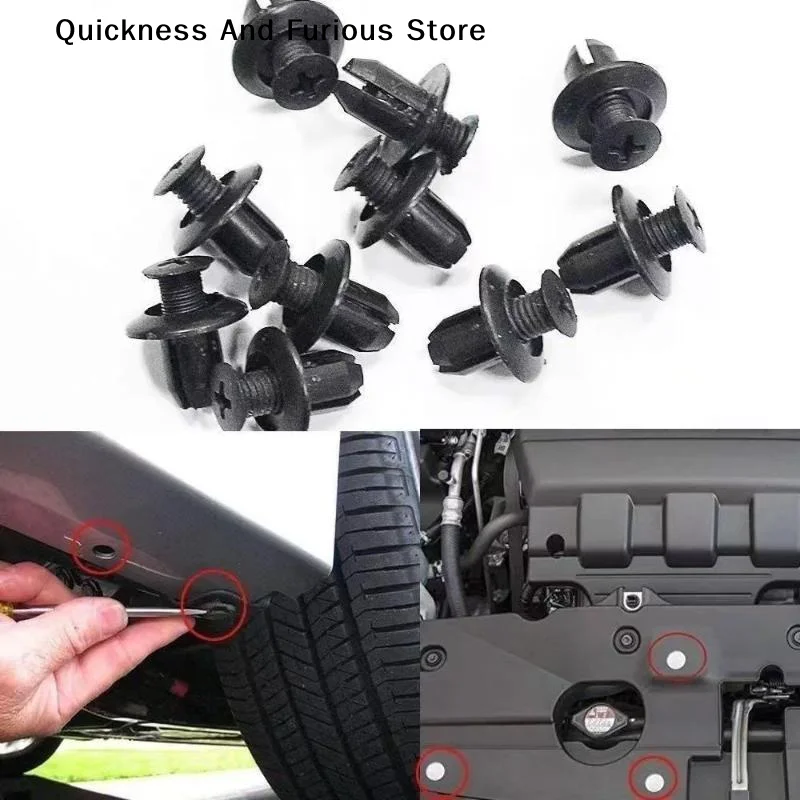 【MO】1 Set Plastic Car Push Retainer Clips Set With Removal Tool 6 Assorted Sizes For Auto Bumper Door Trim Repair