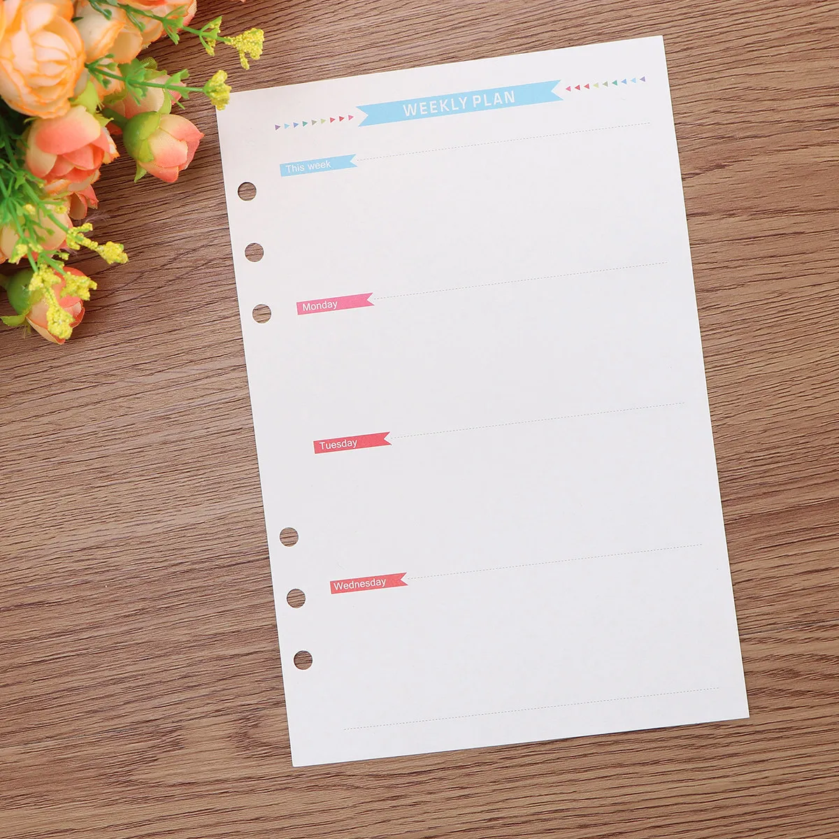 

1Set A5 Loose Leaf Paper Set for 6 Ring Planner Refill Premium Smooth Writing Filler Sheets Monthly Weekly Daily to Do List