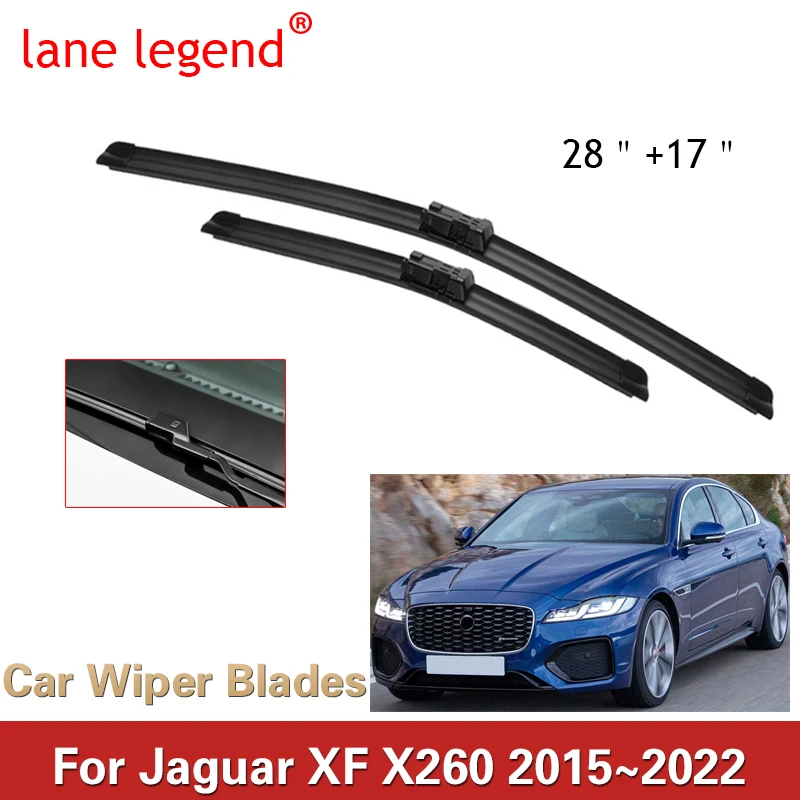 

For Jaguar XF X260 2015~2022 Accessories Front Window Wiper Blades LHD RHD Windshield Windscreen Car Cleaning Replacement 28"17"