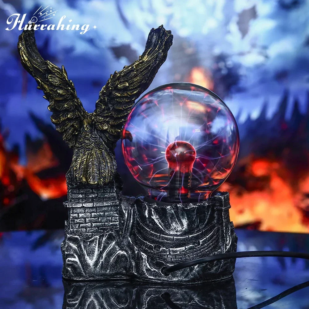 Hurrahing Great Wall Eagle Plasma Lamp 4-Inch Ambient Night Light Desktop Decor Halloween Gift Sale