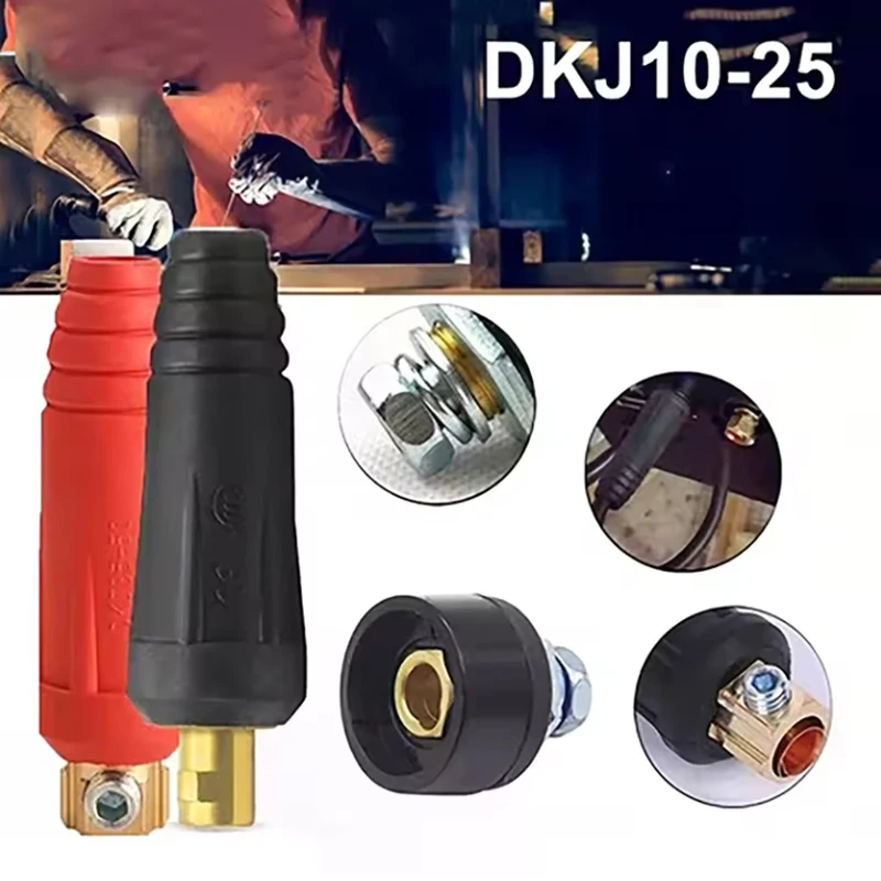 4Pcs DKJ10-25 35-50 50-70 TIG Welding Machine Quick Fitting Female Male Cable Connector Clamp Panel Socket Set Quick Fitting