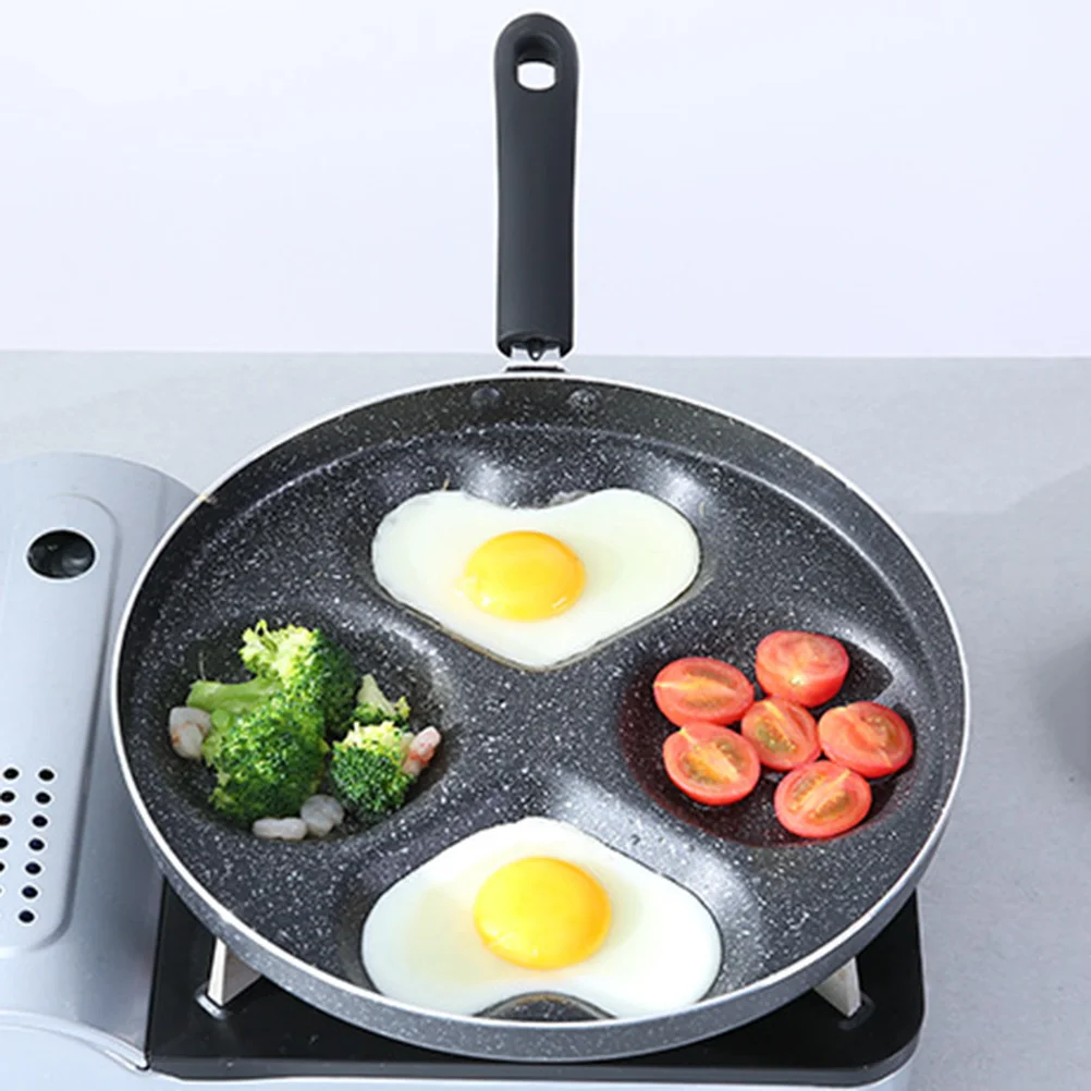 

Four-Hole Egg Frying Pan Thickened Non-Stick Aluminum Pancake Steak Pan 28cm Heart Shape Breakfast Saving Cooking