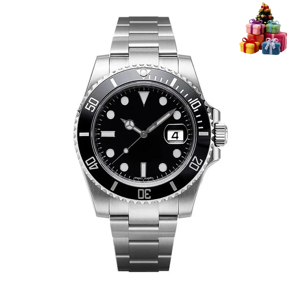 * # -*2025 ساعات الزوجين الفاخرة أفضل هدية العيد ساعة الغوص الأوتوماتيكية 50 متر مقاوم للماء الفولاذ المقاوم للصدأ الياقوت الكريستال الرياضة #2
