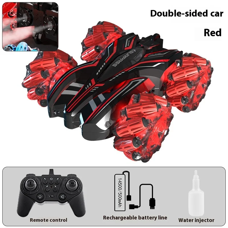Children'S Spray Lighting Double-Sided Stunt Drift Remote Control Car Four-Wheel Drive Off-Road Vehicle High-Speed Toy Festival