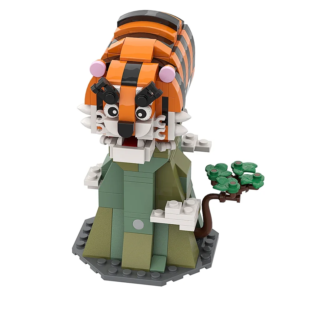 Gobricks MOC ความคิดสร้างสรรค์ไอเดีย Tiger Roar Building Block ชุดสัตว์ Overlord Tiger รุ่นการศึกษาอิฐของเล่นสําหรับของขวัญเด็ก
