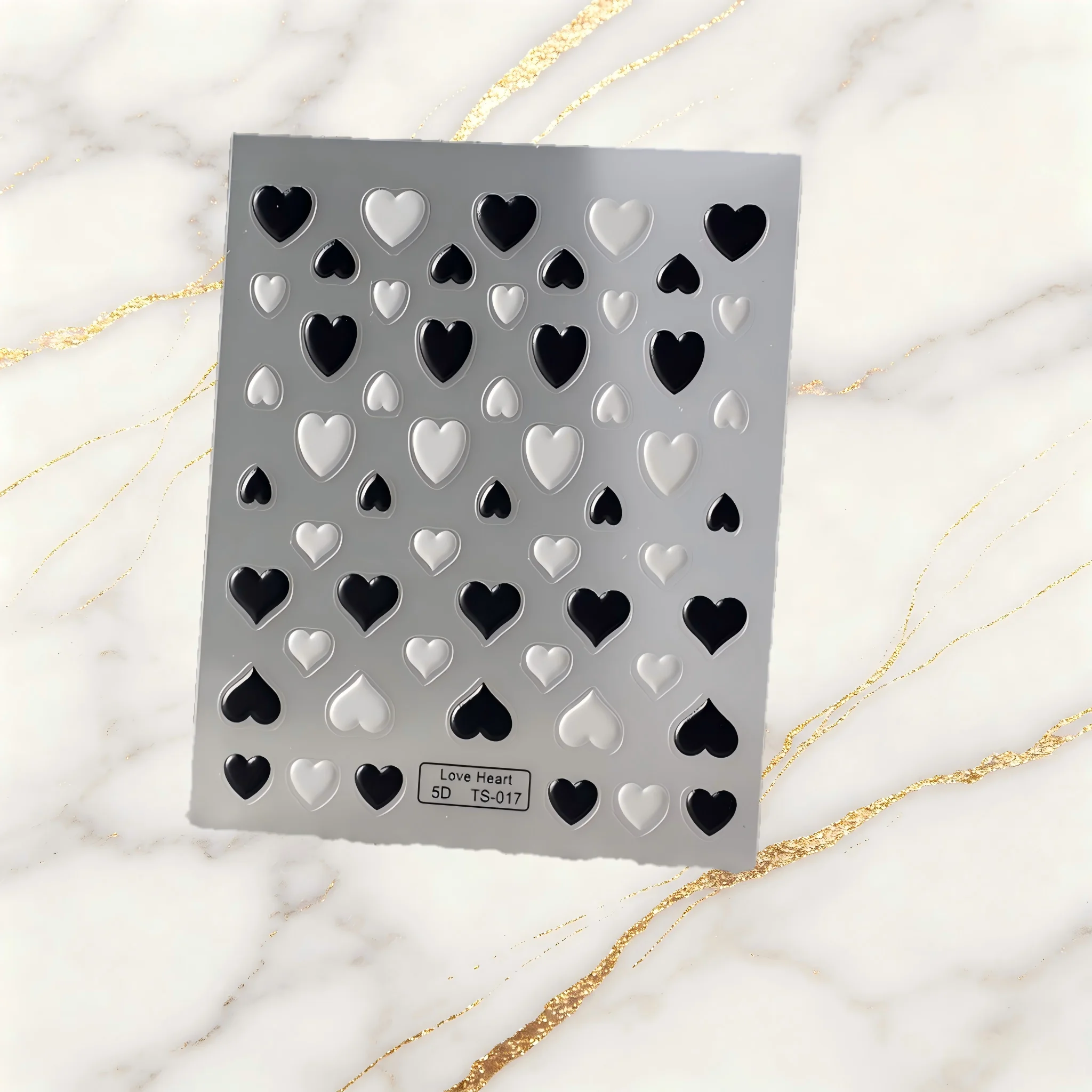 1 Sheet Simple Mixed Element Nail Stickers Tiny Star Heart Dot Floral Pattern 5D Embossed  DIY Manicure Supplies Stickers