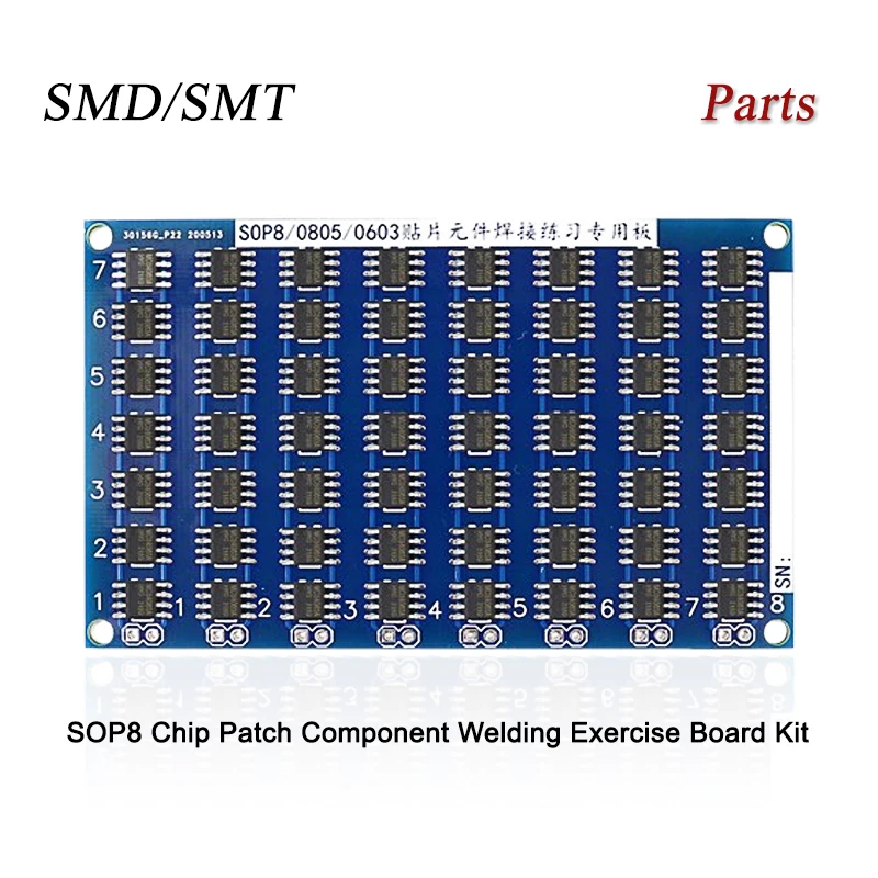 SOP8 Chip Patch Component Welding Practice Board Kit SMD/SMT DIY Soldering Skill Practice PCB Board Electronic Project Kits