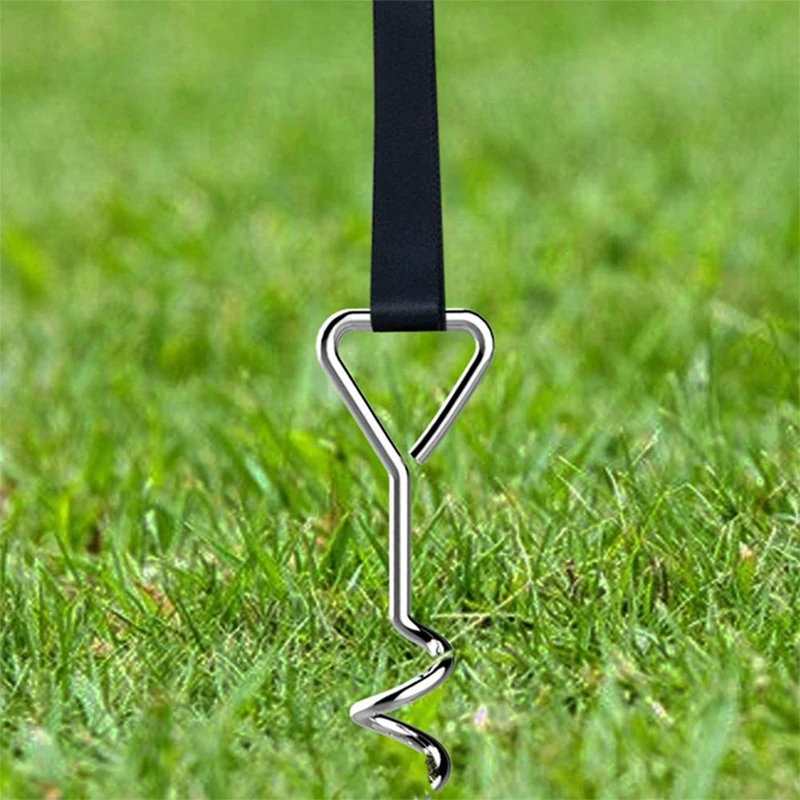 Trampoline Stakes Heavy Duty Trampoline Anchors Corkscrew Shape Stakes Anchor Kit For Trampolines, Swings, Garden Sheds