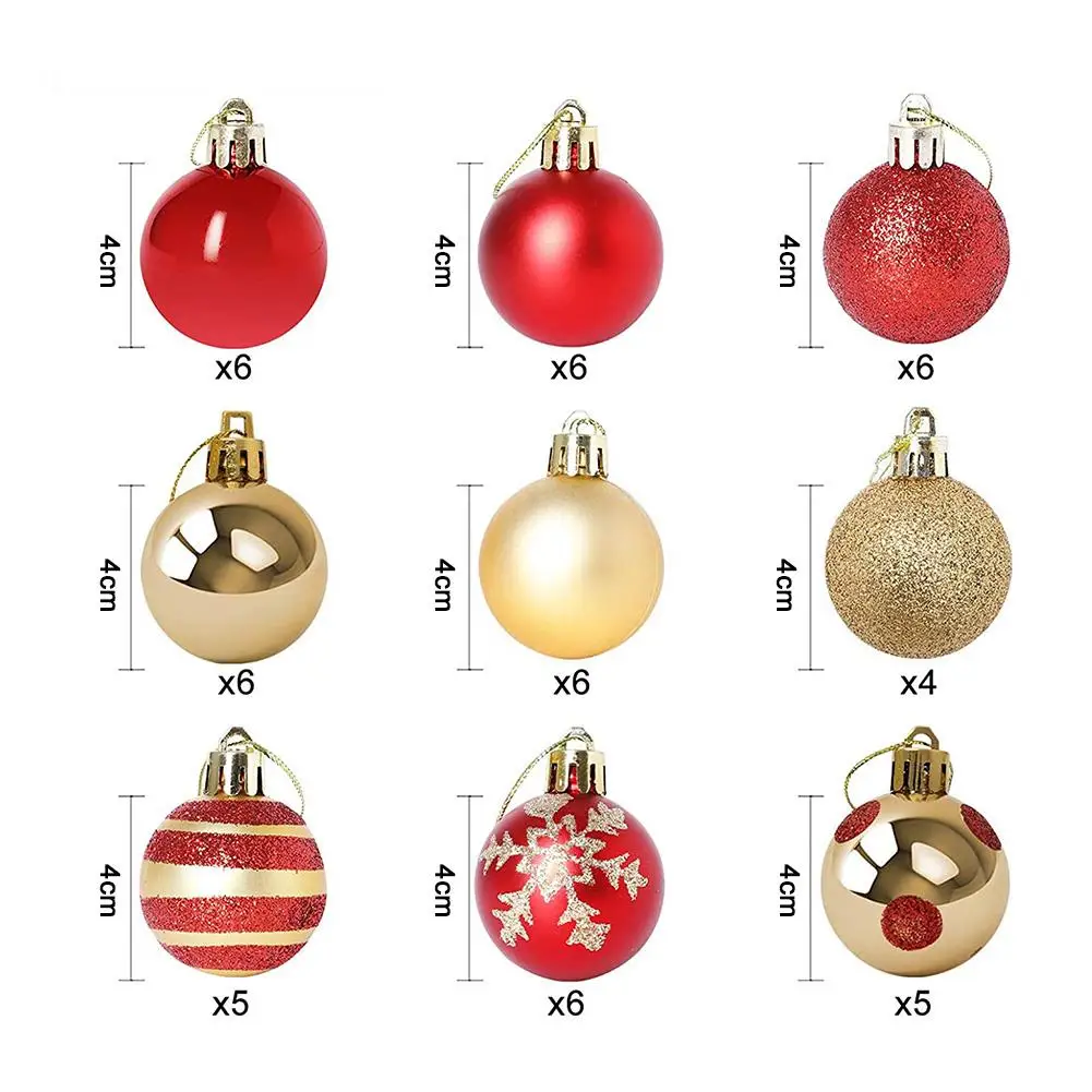 

1 Set of 50Pcs 4cm Colorful Christmas Ball Pendants, Christmas Tree Christmas Eve New Year Carnival Bar Outdoor Home Decoration